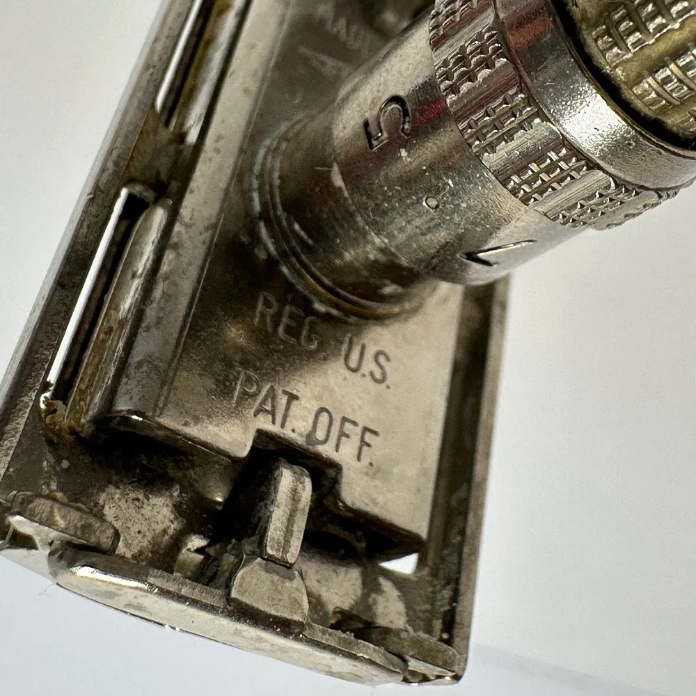 Gillette Slim Adjustable Safety Razor Mens‎ J2 Silver 1964 Butterfly TTO